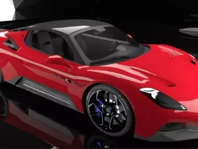 meserati mc20 royal glossy red edition Low-poly 3D model