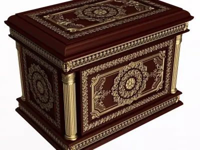 Chest 06 Red Low-poly 3D model