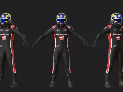 F1 Haas Racing Suit 2025 3D model