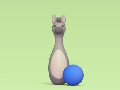 Cute Animal Bowling 3D print model