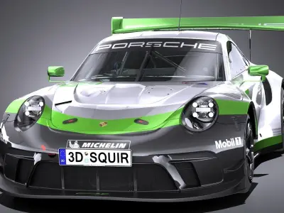 Porsche 911 GT3R 2019 lowpoly Low-poly 3D model