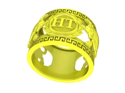 Luxury Greek Key Signet Ring for Men  4996 3D print model