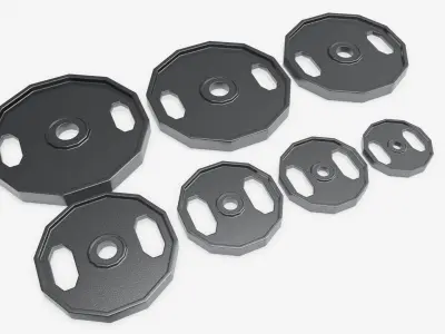 Weight disk set 02 3D model
