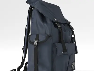 Backpack fabric Blue 3D model