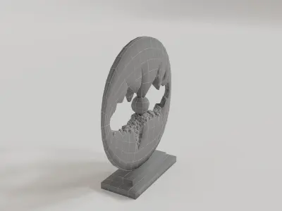 Interior decoration circular art sculpture Low-poly 3D model