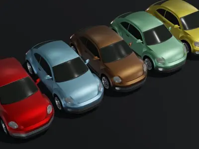 Compact Car Generic Low-poly 3D model