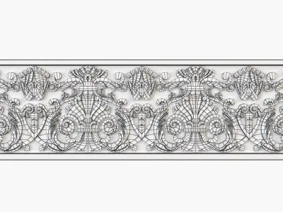 Moulding ornate wall panel 3D print model