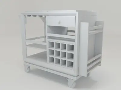 American country style dining car FM-CB06 3D model