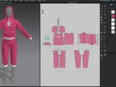 Sports Wear N1 24  Marvelous Designer CLO3D ZPRJ FBX OBJ MTL 3D model