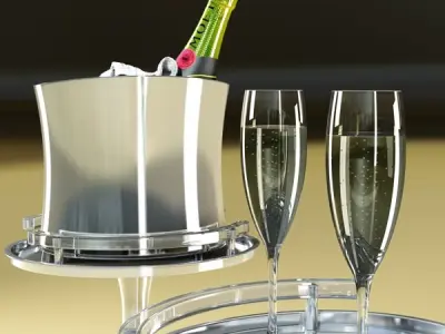 Champagne Ice Bucket Collection 3D model