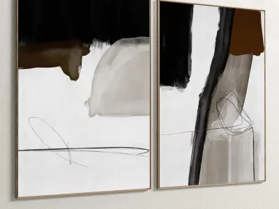 Plaster Two Photo Frame 104 Low-poly 3D model