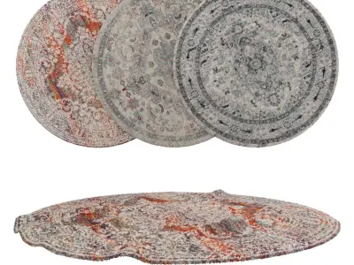 Round Rug Set 150 3D model