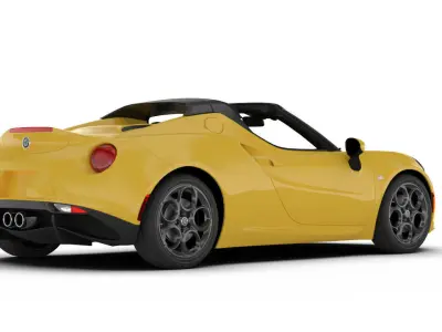 Alfa Romeo 4C Spider roadster Low-poly 3D model