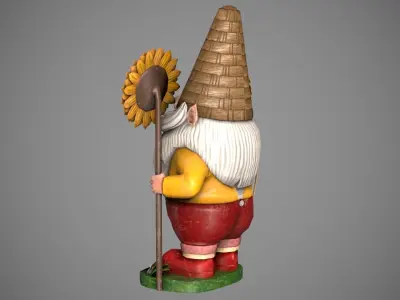 Garden Gnome Low-poly 3D model
