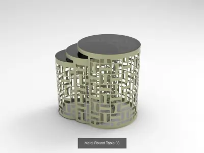Metal Round Tables 3D Model Collection
