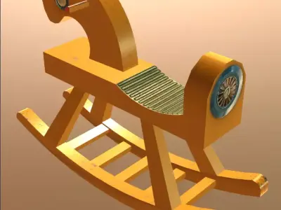 kids Rocking Horse Low-poly 3D model