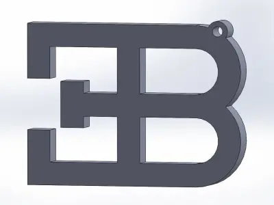 BUGATTI letter e 3D print model