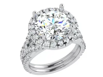Round Halo Twisted Ring 3861 3D print model