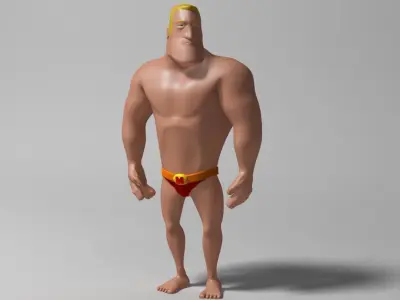 Mister Muscle Low-poly 3D model
