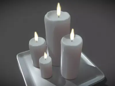 Animated Candles  Low-poly 3D model
