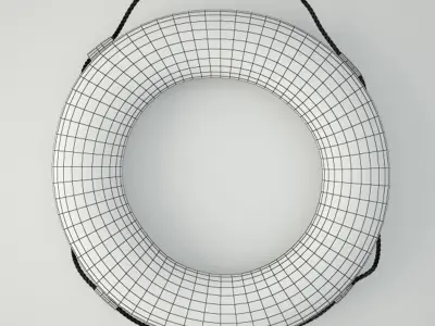 1958 Vintage Life Preserver Ring 3D model