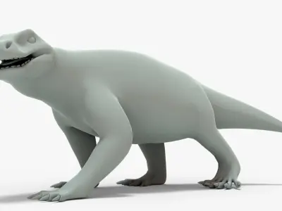Simosuchus Rigged Basemesh Low-poly 3D model