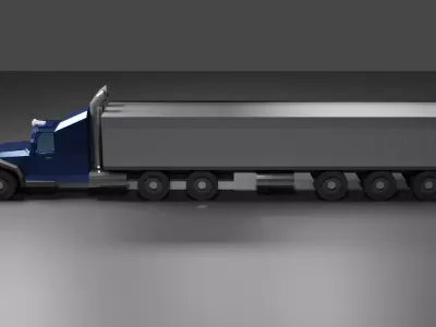 Transport Truck Low Poly Low-poly 3D model