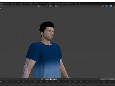 3d Character Benito Tattoo Low-poly 3D model