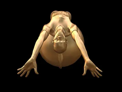 Yoga ball sculpture 3D model