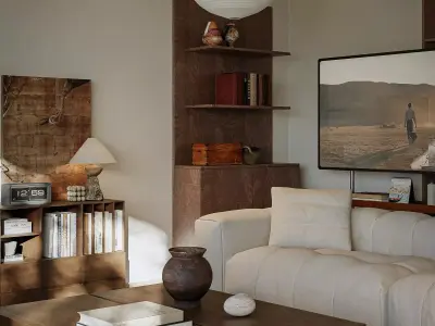 Mid Century interior scene 3D model