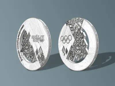 Sochi 2014 Olympic Medal 3D model