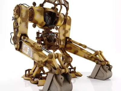 Robot Excavator Dirty 3D model