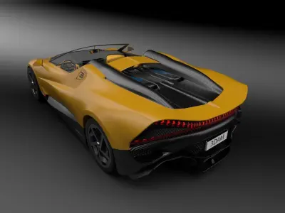 Bugatti W16 Mistral Low-poly 3D model