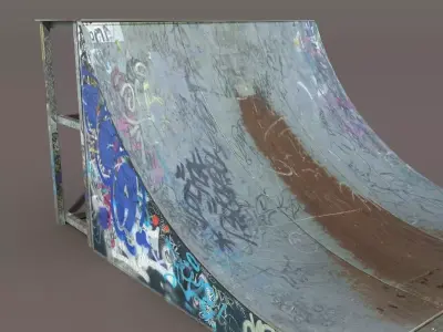 Huge Skate Pipe Low Poly 3d Model Low-poly 3D model