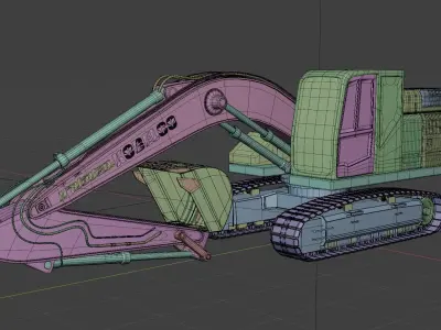 Model 3D excavator 3D model
