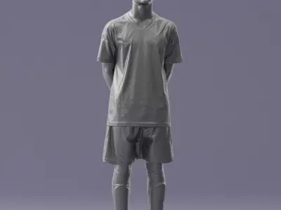 000319 Young Male Soccer Player Standing 1114 3D model