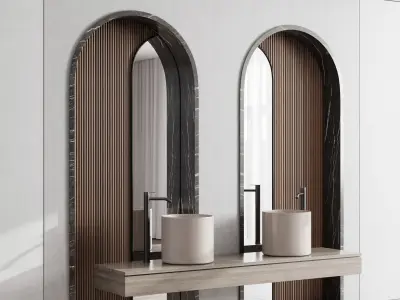 Bathroom furniture by inbani faucet set 3D Model Collection