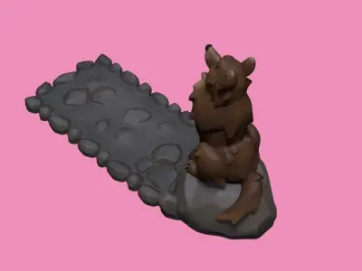 Wolf incense holder 3D print model