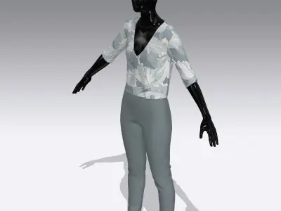 Female Cloth Dress Low-poly 3D model