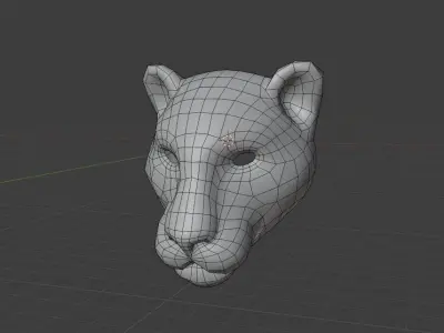 Panther head blend obj ztl 3dm 3D model