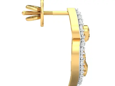 Women Earring 3dm STL FBX OBJ Render Details 3D print model purchase