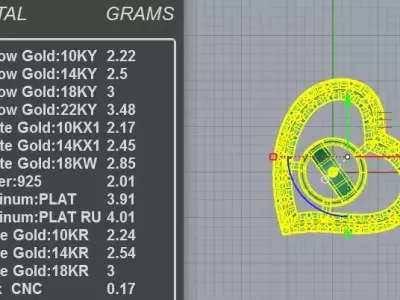 Stunning Heart Pearl Pendant Diamond 3D print model