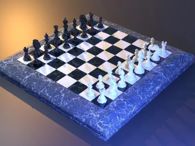 Marble Chess Set Free low-poly 3D model