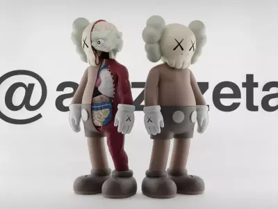 Kaws Companion x Flayed Open Textured Low-poly 3D model