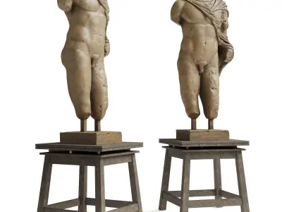 Classic man torso with table 3D model