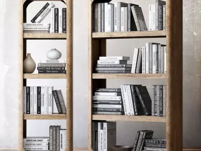 Book collection bookcases for living room 3D model