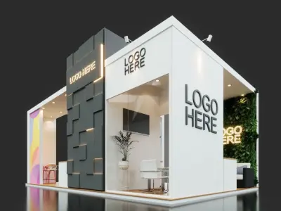 Exhibition Stand - 10m x 5m 3D model - 50m 3D model 3D model