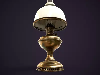 Vintage Kerosene Lamp 2 Low-poly 3D model