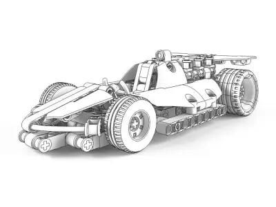 Lego Technic Race Car 3D model