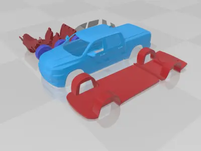 RAM 1500 REV 2025 - Separate Parts STL Model 3D print model